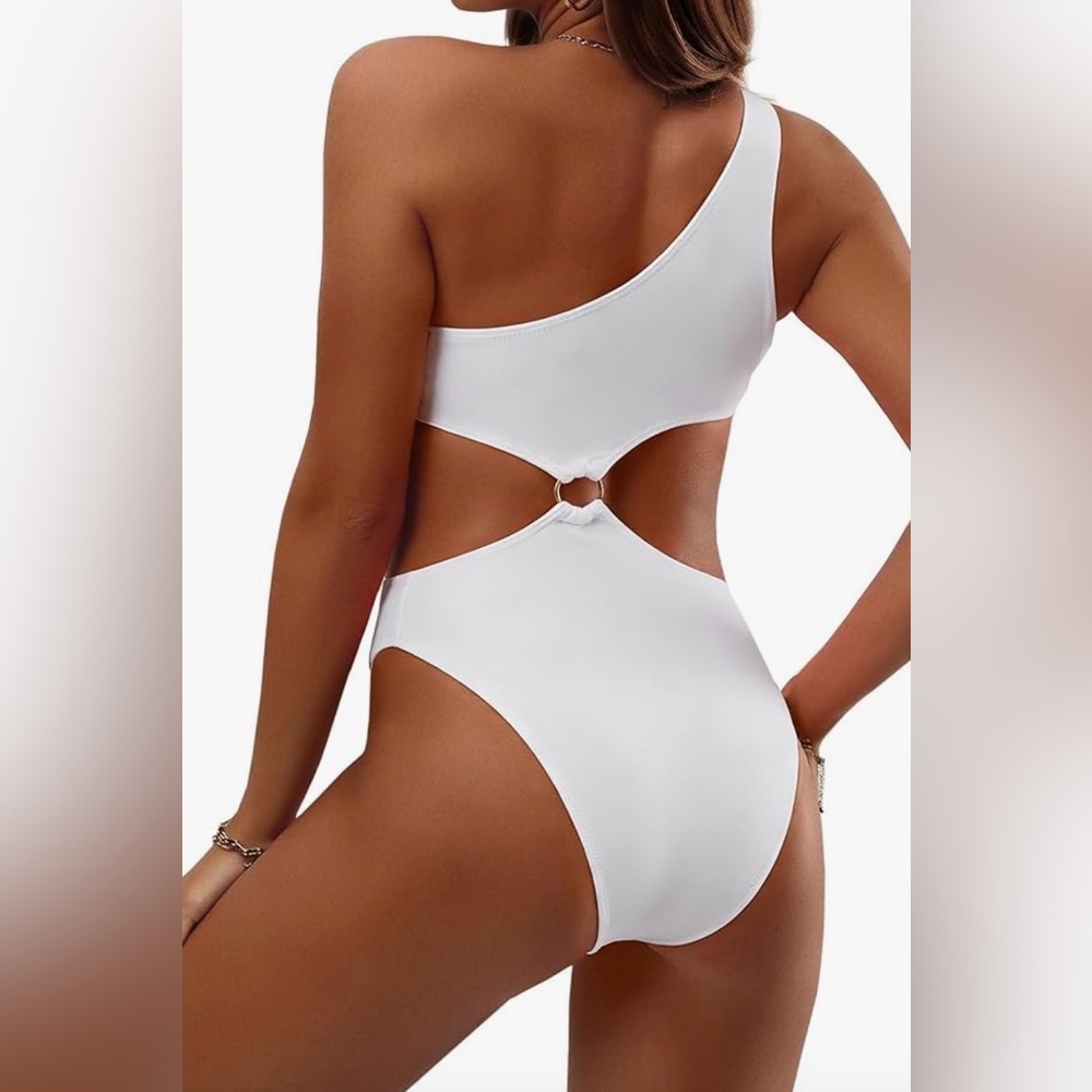 Hilinker Womens Cut Out Sexy One Piece Swimsuit Monokini One Shoulder
